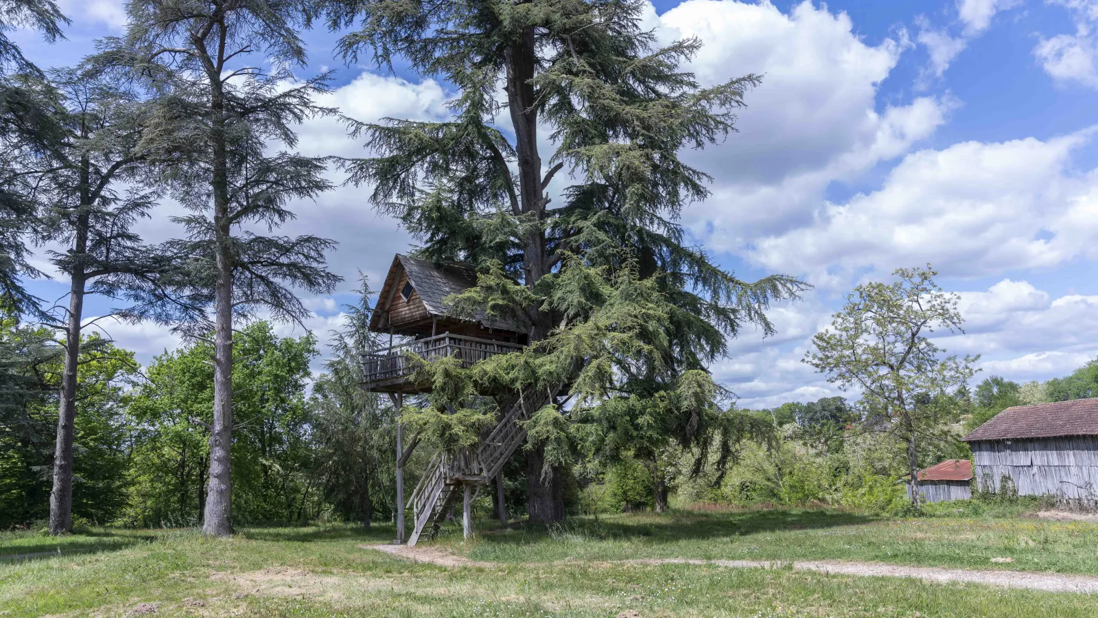 Cabane au Cèdre du Bonheur (hébergement insolite à la ferme), Cravencères
