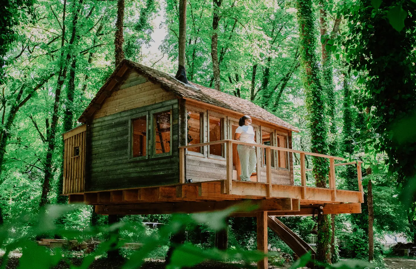 Cabane perchée de la Tortillère (hébergement insolite à la ferme), Marçay