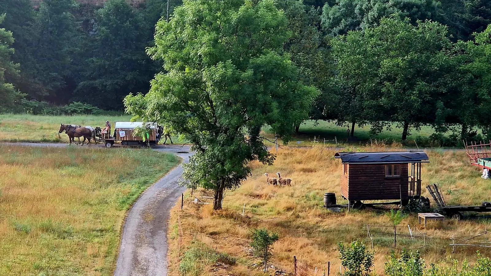 La Roulotte de Pacalier (hébergement insolite à la ferme), Colombier-le-Vieux