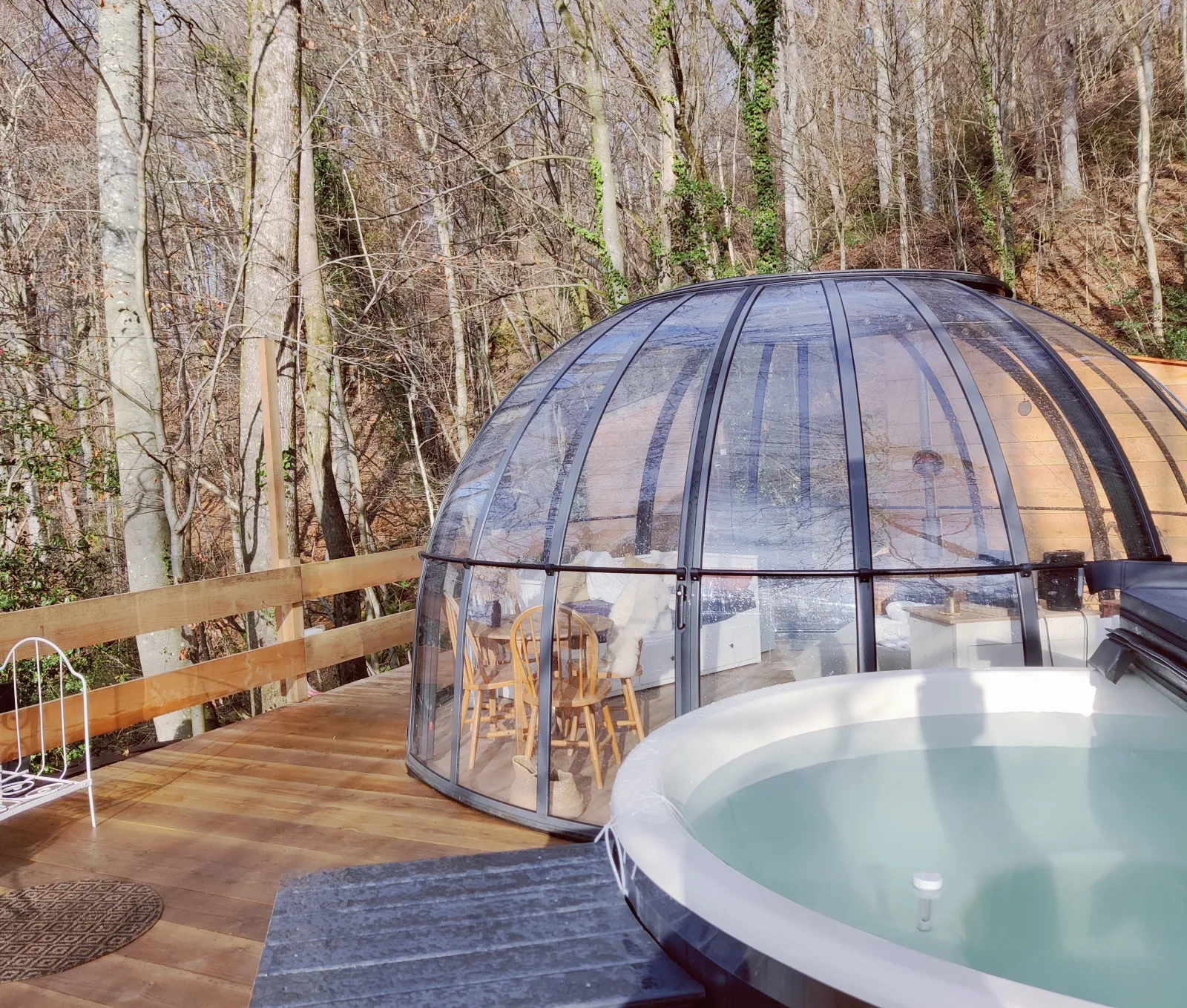Le Dôme Transparent du Perchoir (hébergement insolite à la ferme), Gerde
